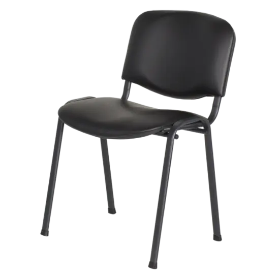 Посетителски стол еко кожа- снимка отстрани