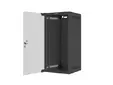Комуникационен шкаф Lanberg rack cabinet 10' wall-mount 12U280x310 (flat pack) with glass door black
