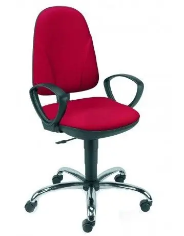 Работен стол АВРЕЛИ- цвят бордо, хром кръстачка