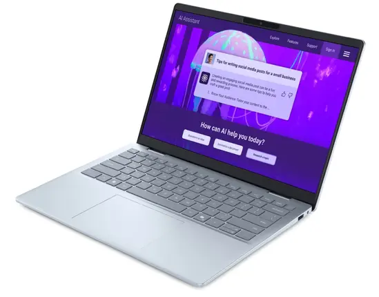 Лаптоп Dell 14 Plus DB14250, Intel Ultra 7 256V (47 TOPS NPU, 8 cores, up to 4.8 GHz), 14.0' 2.5K (2560x1600) WVAIPS 300nits AG, 16 GB: LPDDR5x, 8533 MTs (onb), 512GB M.2 SSD, Intel Arc, FHD Cam and Mic, Wi-Fi 7, Backlit Kb, Win11 Pro, Ice Blue, 3Y CI