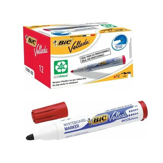 Кутия опаковка маркер за бяла дъска Bic червен