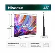 Телевизор Hisense 43" E7S, 4K Ultra HD 3840x2160, QLED, Quantum Dot, HDR 10+, HLG, Dolby Vision, Light Sensor, Smart TV, WiFi 5GHz, WiFi Direct, BT, Anyview Cast, 3xHDMI, 2xUSB, LAN, CI+, DVB-T2/C/S2, Black
