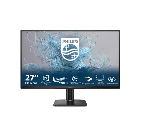 Монитор Philips 27E2N1110, 27' IPS WLED, 1920x1080@120Hz, 4ms GtG, 1ms MPRT, 300cd m2, 1500:1, Mega Infinity DCR, Adaptive Sync, FlickerFree, LowBlue Mode, Tilt, D-SUB, HDMI