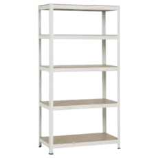 Метален стелаж с МДФ рафтове и безболтова сглобка – модел BTL