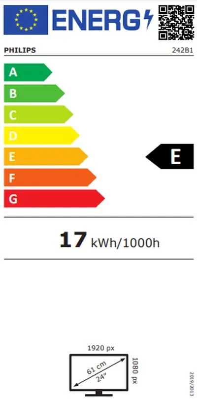 Монитор Philips 242B100, 23.8' IPS WLED, 1920x1080@75Hz, 4ms GTG, 250cdm2, 1000:1, DCR 50M:1, Adaptive Sync, FlickerFree, Low Blue Mode, 2Wx2, Tilt, Height Adjust, Pivot, Swivel, D-SUB, DVI, HDMI, DP, USB hub