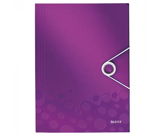 Папка с ластик и 3 капака Leitz WOW лилава