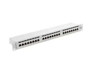Пач панел Lanberg patch panel 24 port 1U CAT.6 shielded, grey