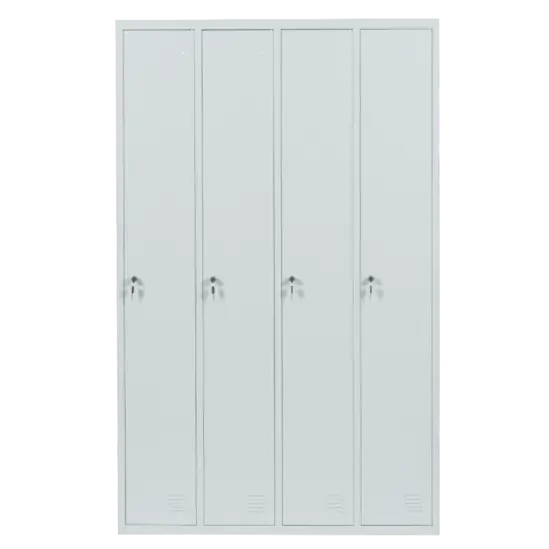 Метален гардероб BTL с 4 отделения 183х113х50 см- затворен, сив