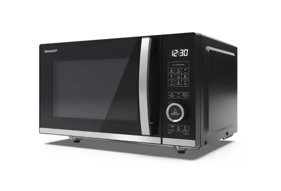 Микровълнова печка Sharp YC-QG204AE-B, Semi Digital, Flatbed,  Built-in microwave grill, Grill Power: 1000W, Plastic and GlassPainted, 20l, 800 W, Housing Material MicrowaveSteel, LED Display White, Timer & Clock function, Child lock, Defrost, Cabinet Co