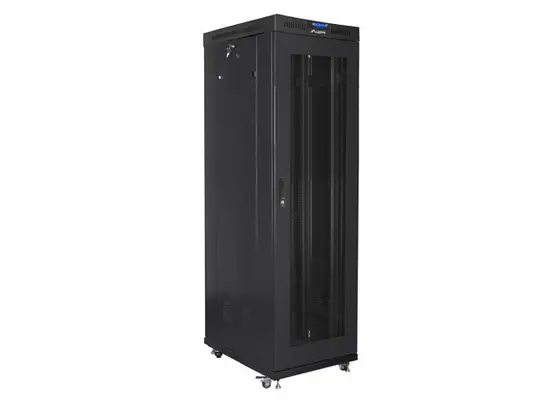 Комуникационен шкаф Lanberg rack cabinet 19' free-standing 42U600x1000 (flat pack) with mesh door lcd black v2