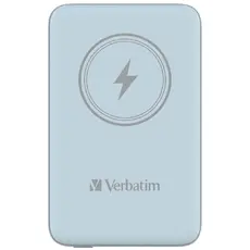Външна батерия Verbatim MCP-10BE Power Pack 10000 mAh with UBS-C PD 20W  Magnetic Wireless Charging 15W Blue
