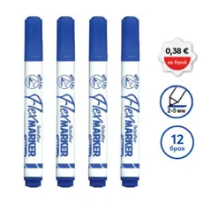 Маркер за бяла дъска FO-WB03 син 4 броя с пиктограми