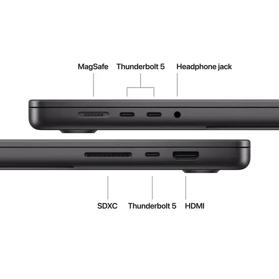 Лаптоп Apple 16-inch MacBook Pro: Apple M5 Max chip with 18-core CPU and 32-core GPU, 36GB, 2TB SSD - Space Black
