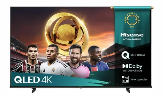 Телевизор Hisense 43" E7Q, 4K Ultra HD 3840x2160, QLED, Quantum Dot, HDR 10+, HLG, Dolby Vision, Light Sensor, Smart TV, WiFi 5GHz, WiFi Direct, BT, Anyview Cast, 3xHDMI, 2xUSB, LAN, CI+, DVB-T2CS2, Black