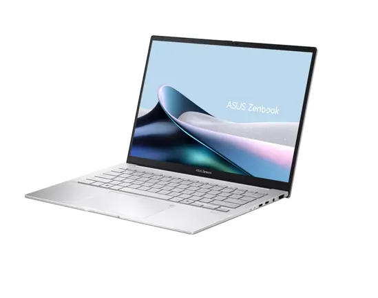 Лаптоп Asus Zenbook UX3405CA-ST1109NA, Intel Ultra 9 285H 2.9 GHz (24MB Cache, up to 5.4 GHz, 16 cores, 16 Threads), 14.0 OLED WQXGA+(WQ+) 2880X1800 16:10 Bend+500nits Glare , 120 Hz, LPDDR5X 32GB ( on board ),1TB  SSD G4, No OS , Foggy Silver, no adapter