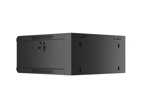 Комуникационен шкаф Lanberg rack cabinet 19' wall-mounted 4U 600 fast assembly (flat pack) black