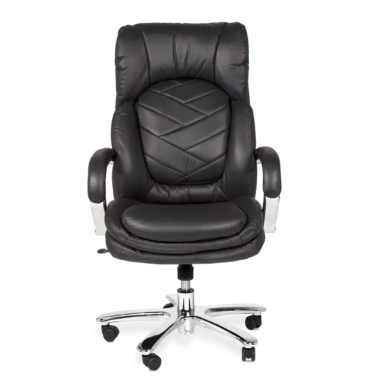 Президентски стол ЛОЗАН-снимка отпред, черен цвят