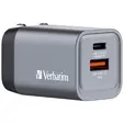 Зарядно устройство Verbatim GNC-35 GaN Charger 2 Port 35W USB AC (EUUKUS)