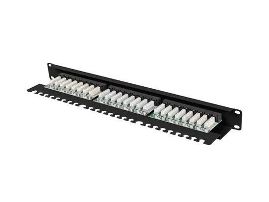 Пач панел Lanberg patch panel 24 port 1U 19' CAT.6a utp with cable organizer black