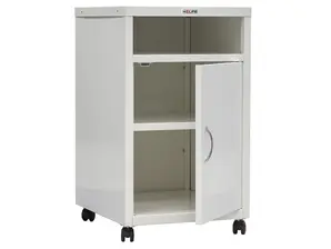 Метален медицински шкаф PMT TP3 - сглобен, сниман отпред, с отворена врата и празно горно чекмедже, долу също е празно