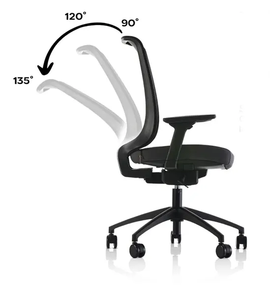 Работен стол ЕМИНЕ MRC-Регулиране силата на люлеене според теглото на седящия