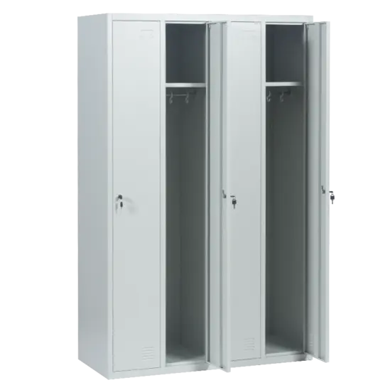 Метален гардероб BTL с 4 отделения 183х113х50 см- с две отворени врати