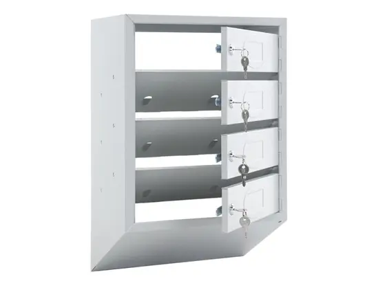 Пощенска кутия PMT PB 4C KL- сива, с 4 отворени клетки