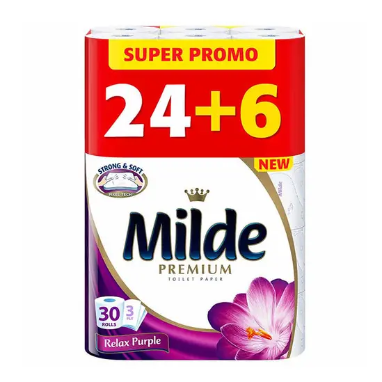 Тоалетна хартия Milde 24+6 бр. 