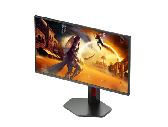 Монитор AOC Q25G4SR, 24.5" IPS WLED, 2560x1440@300Hz, 1ms GtG, 0.3ms MPRT, 400cd m2, 1000:1, 80M:1, Adaptive Sync, FlickerFree, Low Blue Light, 2Wx2, Tilt, Height Adjust, Pivot, Swivel, 2xHDMI, DP