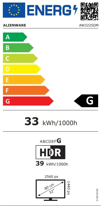 Монитор Dell Alienware AW3225DM, 31.5" Curved WQHD LED AG , VA, 1ms GTG, 3000:1, 400 cdm2, 2560x1440, 180 Hz, 95% DCI-P3, HDR, VRR, AMD FreeSync, VESA AdaptiveSync, HDMI, DP, USB 5Gbps, PIP, PBP, Height Adjustable, Tilt, Black