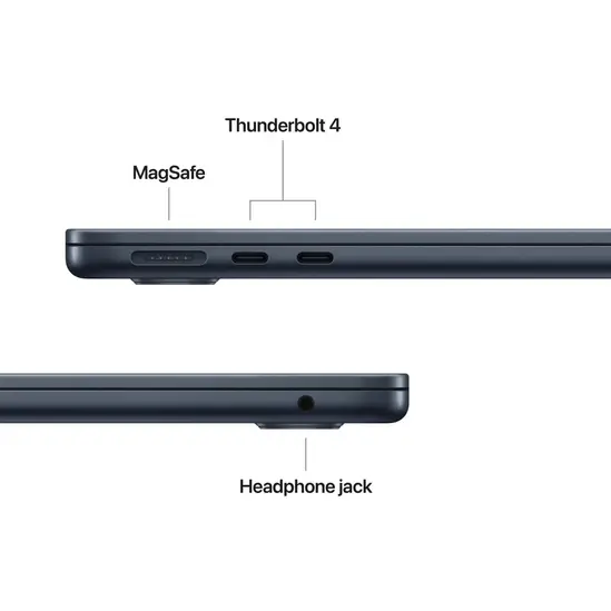 Лаптоп Apple MacBook Air 13.6: Apple M5 chip with 10-core CPU and 10-core GPU, 16GB, 1TB SSD - Midnight