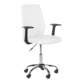 Работен стол РОСИЦА  - бял, еко кожа