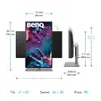 Монитор BenQ PD2725U 27" IPS LED 5ms 3840x2160 4K UHD, DesignVue Thunderbolt Mon, AQCOL., 100% sRGB, HDR400, B.I., LBL,KVM Sw, ICCsync, CADCAM, DualView, Contr.1200:1, 400 cdm2, 2xHDMI, DP, Thb 3(PD65W, DP alt), USB3.1 Hub, Sp.2x2.5W, HAdj., Swivel, Til