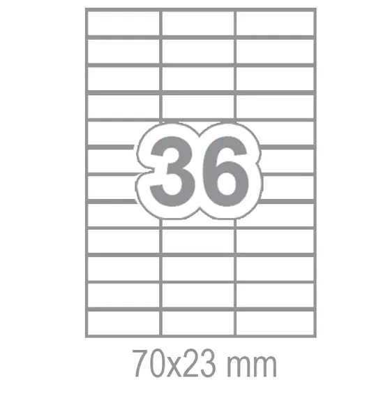 Самозалепващи етикети 70x23 36 бр.