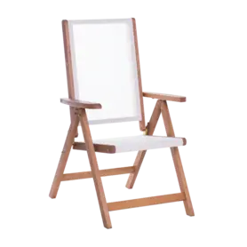 Градински стол ДОБРОМИРА- Бял цвят, дървен