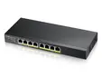 Комутатор Zyxel GS1915-8EP, 8-port GbE PoE Smart hybrid mode Switch, standalone or NebulaFlex Cloud, 60 Watt 802.3at, desktop, fanless