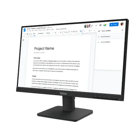 Монитор Lenovo ThinkVision S22-4e 21.5" IPS, WLED, 1920x1080, 16:9, 4ms, 100Hz, 250 cd/m2, 1300:1, HDMI, VGA, Tilt Stand