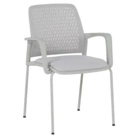 Посетителски стол ЛИМБО-сниман отпред, светлосив цвят