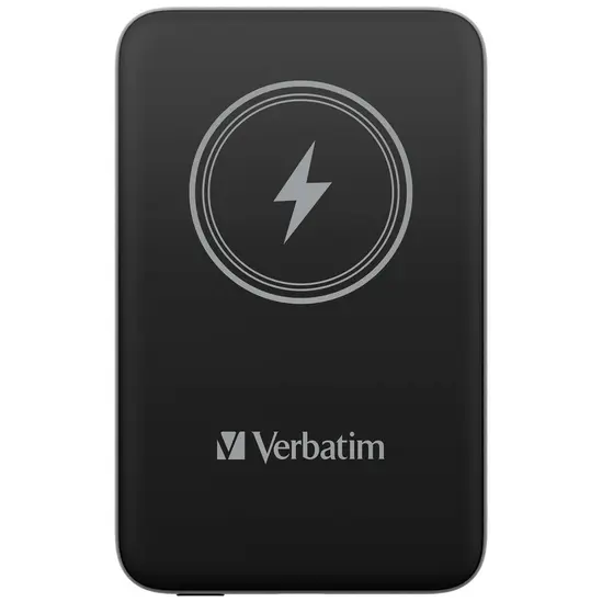Външна батерия Verbatim MCP-10BK Power Pack 10000 mAh with UBS-C PD 20W  Magnetic Wireless Charging 15W Black
