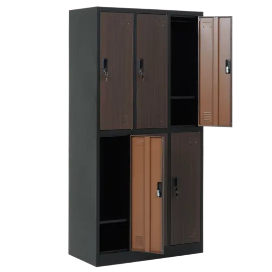 Метален гардероб BTL L с 6 отделения 185х90х45 см- горна дясна и долна лява отворена врата