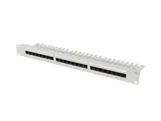 Пач панел Lanberg patch panel 24 port 1U 19' CAT.5e utp with cable organizer grey