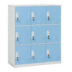 Метален гардероб детски BTL К с 9 отделения 109x90x40 см- сниман отстрани, затворени врати