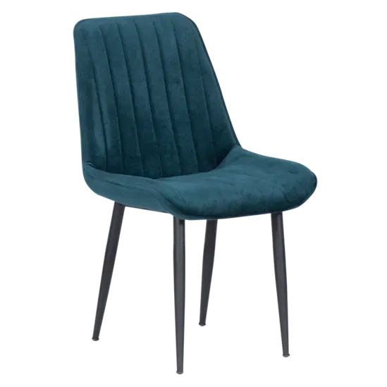 Трапезен стол ГЕРГИН- син цвят дамаска