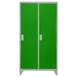 Метален гардероб BTL с 2 отделения 80x40x140 - зелен, сниман отпред, затворен
