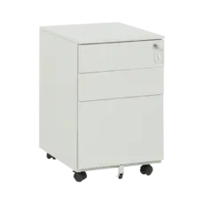 Метален контейнер J BTL с 3 чекмеджета - сив, сниман отстрани, затворен