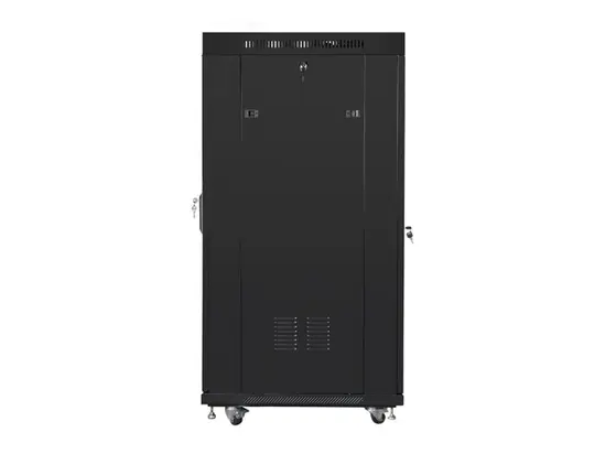 Комуникационен шкаф Lanberg rack cabinet 19' free-standing 27U  600x800 self assembly flat pack with mesh door LCD, black