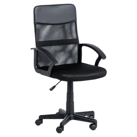 Работен стол АРИА- снимка отстрани, черна еко кожа