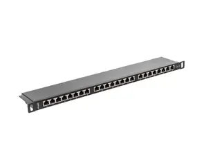 Пач панел Lanberg patch panel 24 port 0.5U CAT.6 shielded, black