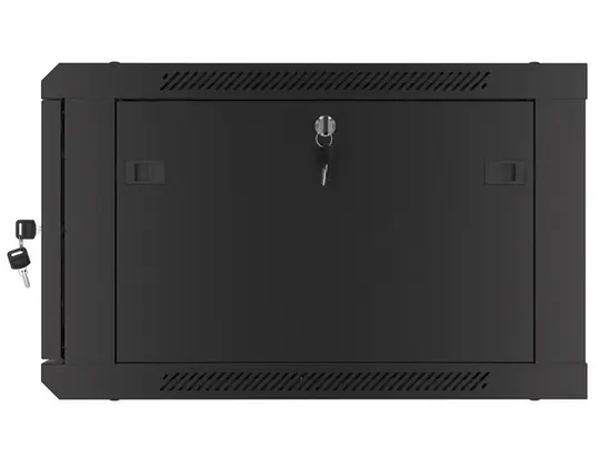 Комуникационен шкаф Lanberg rack cabinet 19' wall-mount 6U600x600 for self-assembly with metal door black (flat pack)