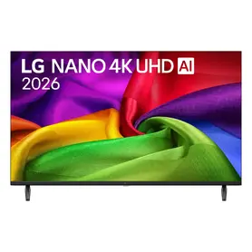 Телевизор LG 43NU800B3LC 43" 4K HDR UHD, 3840x2160, DVB-T2/C/S2, AI Alpha 7, HDR 10, webOS 26, ThinQ AI, VRR, ALLM, HGiG, WiFi, Clear Voice, 4K Super Upscaling, Bluetooth 5.3, Hdmi e-ARC , CI, LAN, AirPlay2, AI Sound Pro, Google Cast, 2 Pole stand, Black